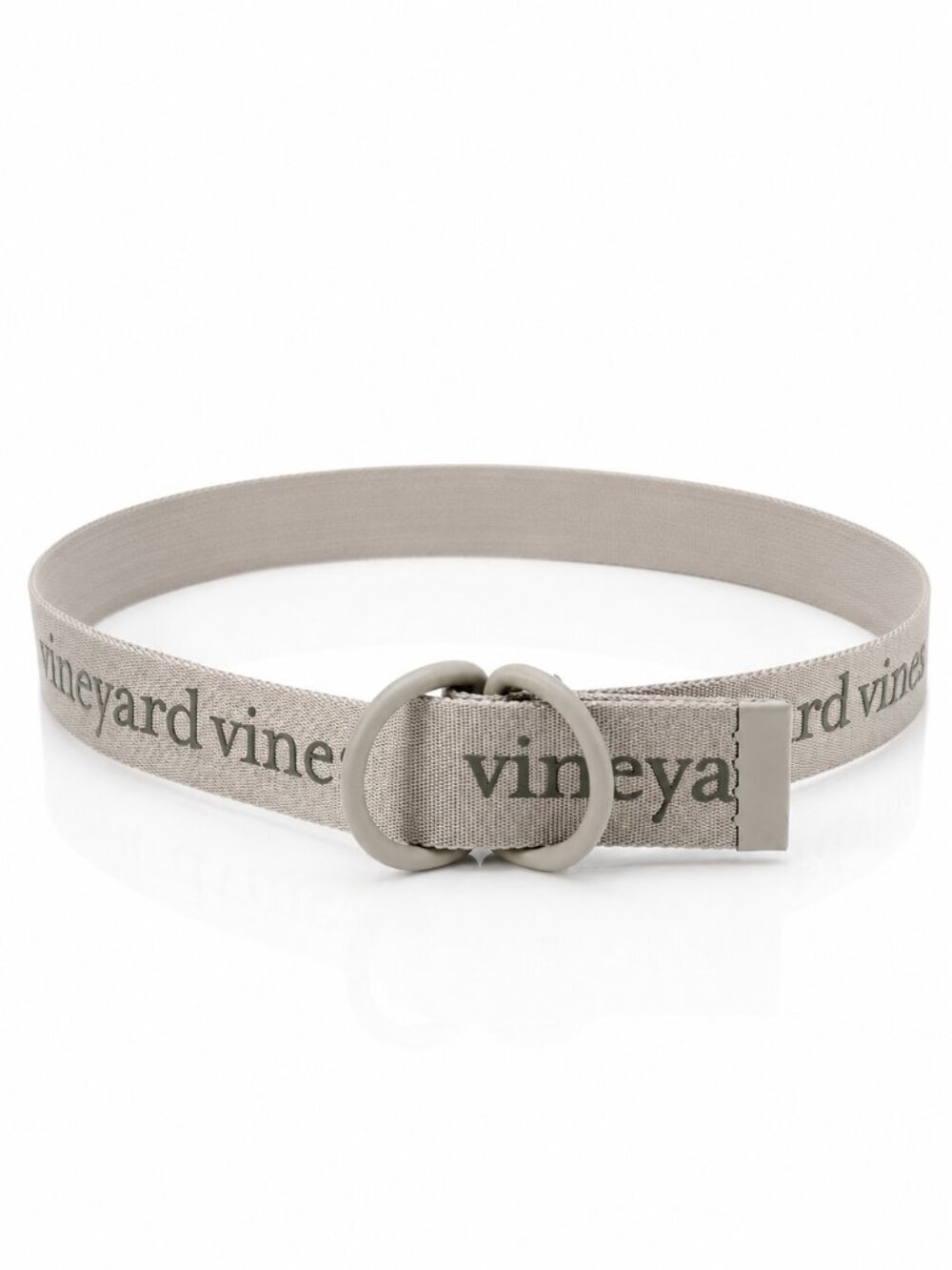 VINEYARD VINES On The Go Belt Metal Ring Gray Beige XS NWOT